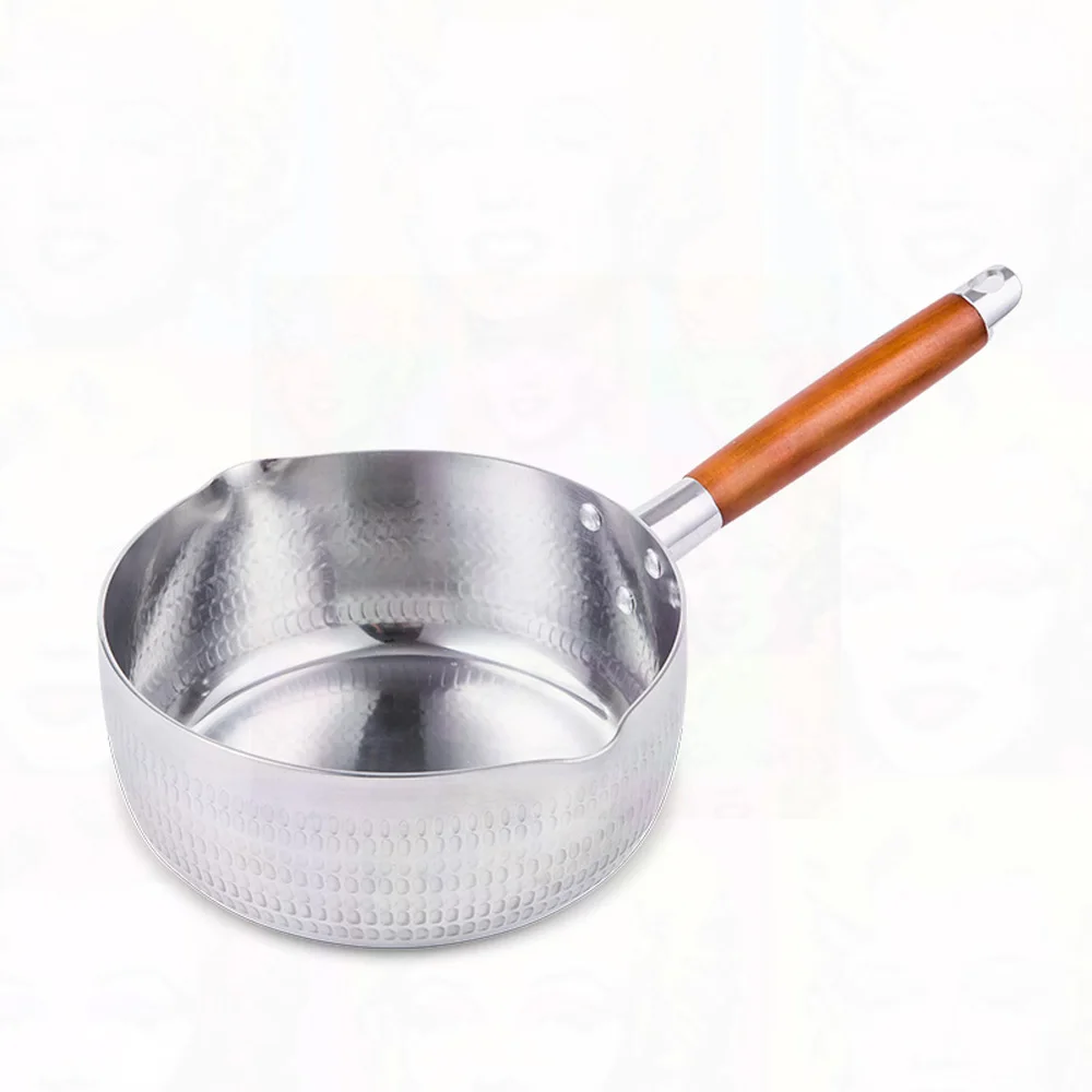 

Japanese Style Wooden Handle Snow Pan Mini Milk Pot Baby Food Supplement Pot Gas Stove Universal Non-Stick Cooker Instant TG125