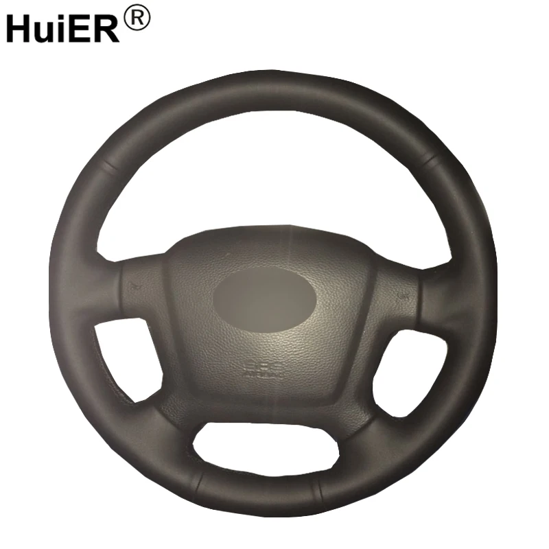 HuiER ручная швейная крышка рулевого колеса автомобиля черная кожа для Kia Cerato 2005 2012