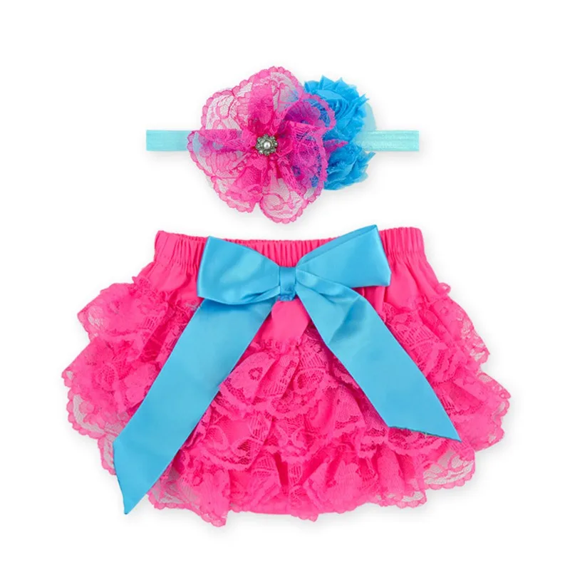 Детские шаровары подгузники с рюшами и повязка на голову для девочек шорты