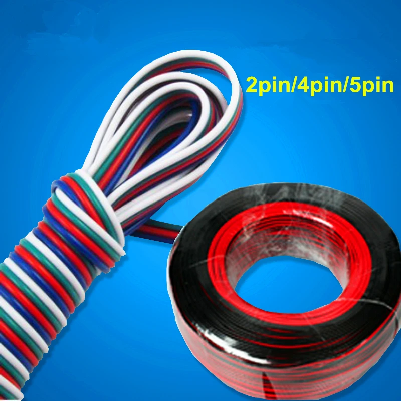 Удлинительный кабель для светодиодной ленты 2 pin/4 pin/5 pin 1m 5m 10m 20m 50m 100 m один