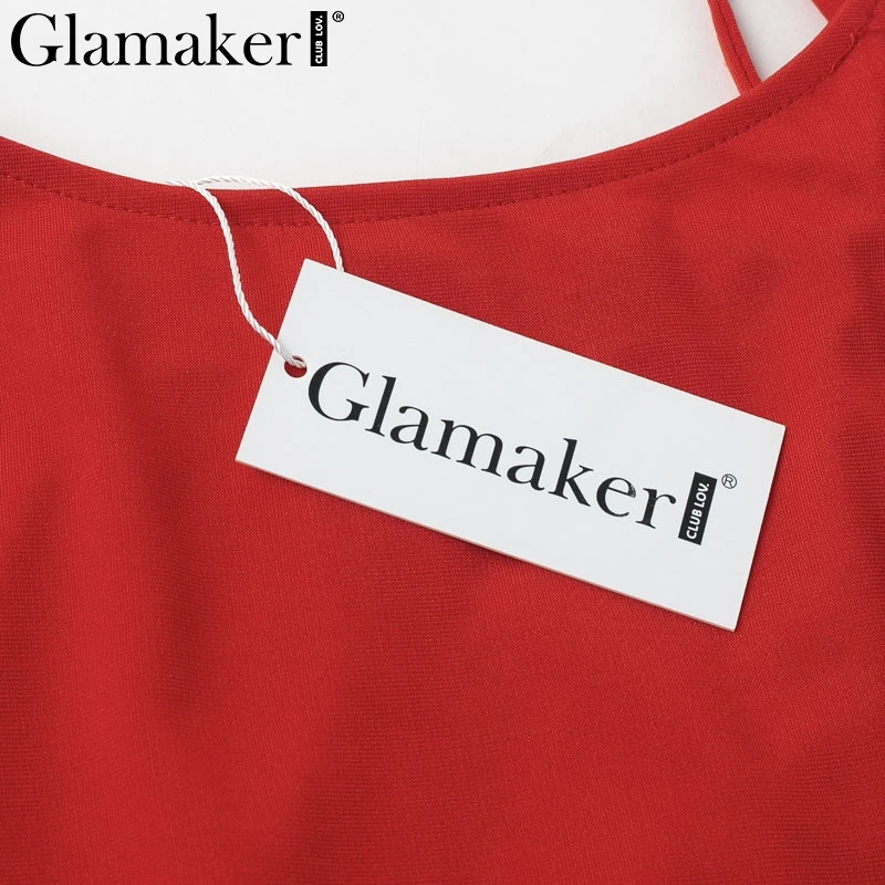 Glamaker Ruffles кружевное сексуальное мини-сарафан женское праздничное пляжное короткое платье с открытой спиной Вечерние женские летние платья с красным поясом Vestidos