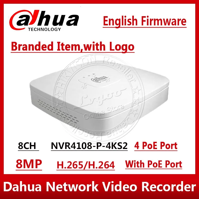 Сетевой видеорегистратор Dahua NVR NVR4108 P 4kS2 8CH 8MP Smart 1U 4PoE 4K & H.265 Lite Full HD 1080P с 1SATA|nvr