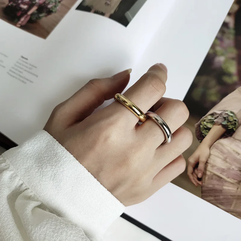 Женские круглые кольца для сигар WTLTC однотонные и серебристые с толстым