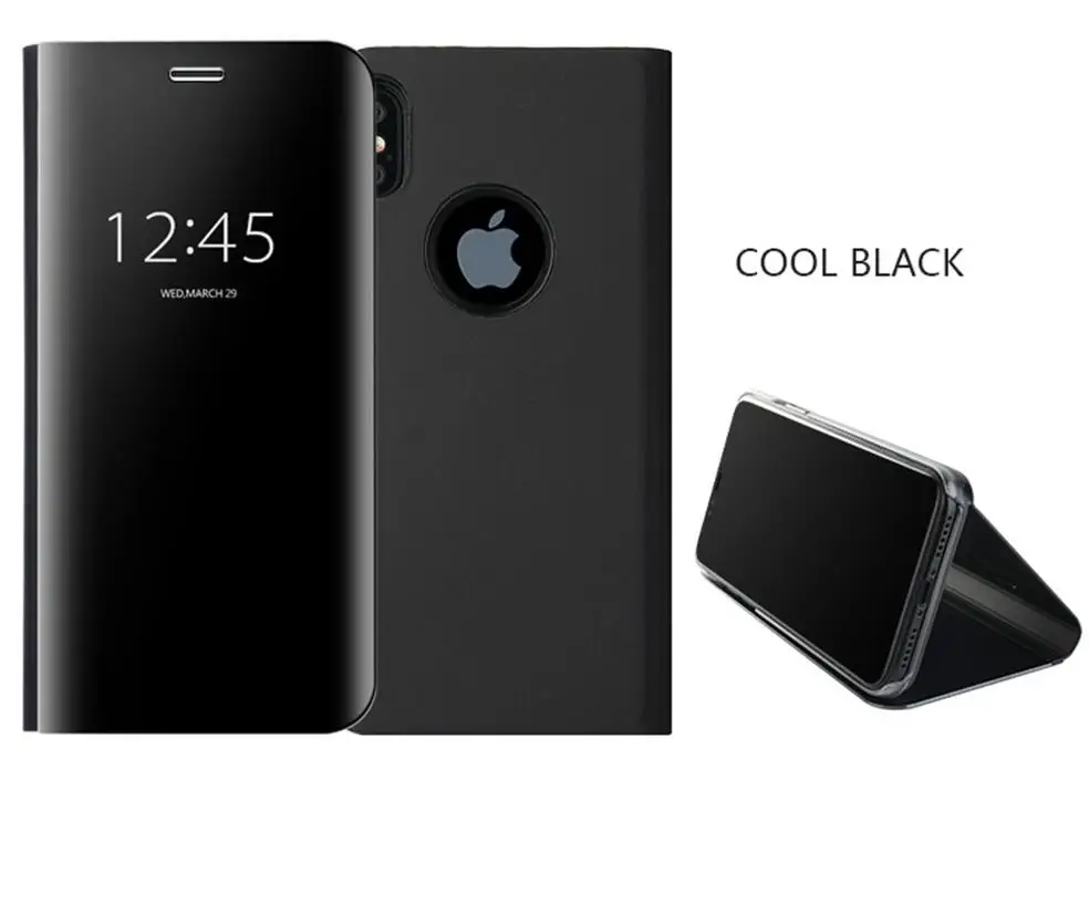 Умный зеркальный чехол с откидной подставкой для iPhone 11 Pro, роскошный кожаный чехол для телефона iPhone X XS Max XR 6 7 8 Plus 5 5S SE