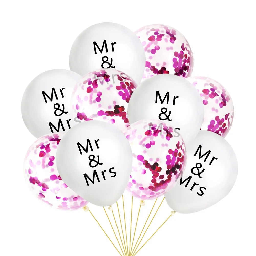 10 шт. Mr & Mrs свадебные конфетти латексные воздушные шары свадебный душ вечерние