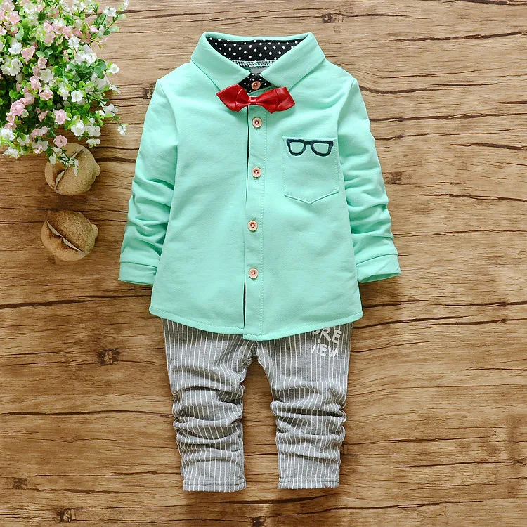 Новый Мальчиков Комплект Одежды детей галстук-бабочка джентльмен детская одежда