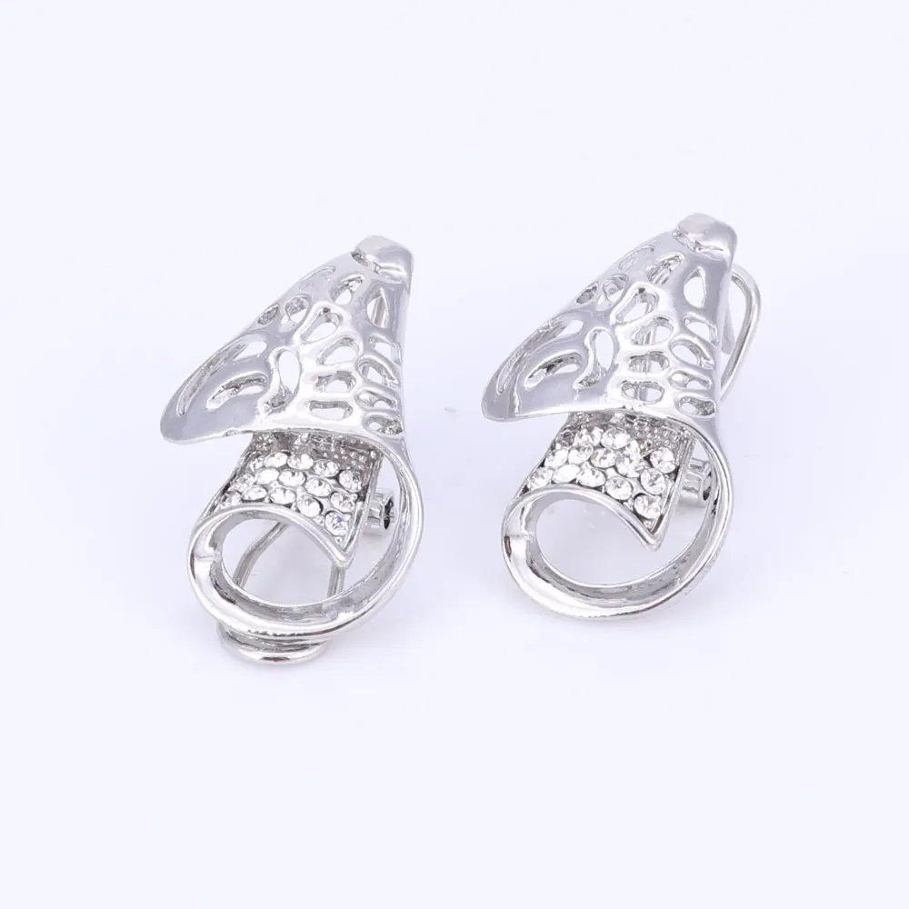 Модные Дубай хрустальные стразы в виде цветка ожерелье наборы посеребренные