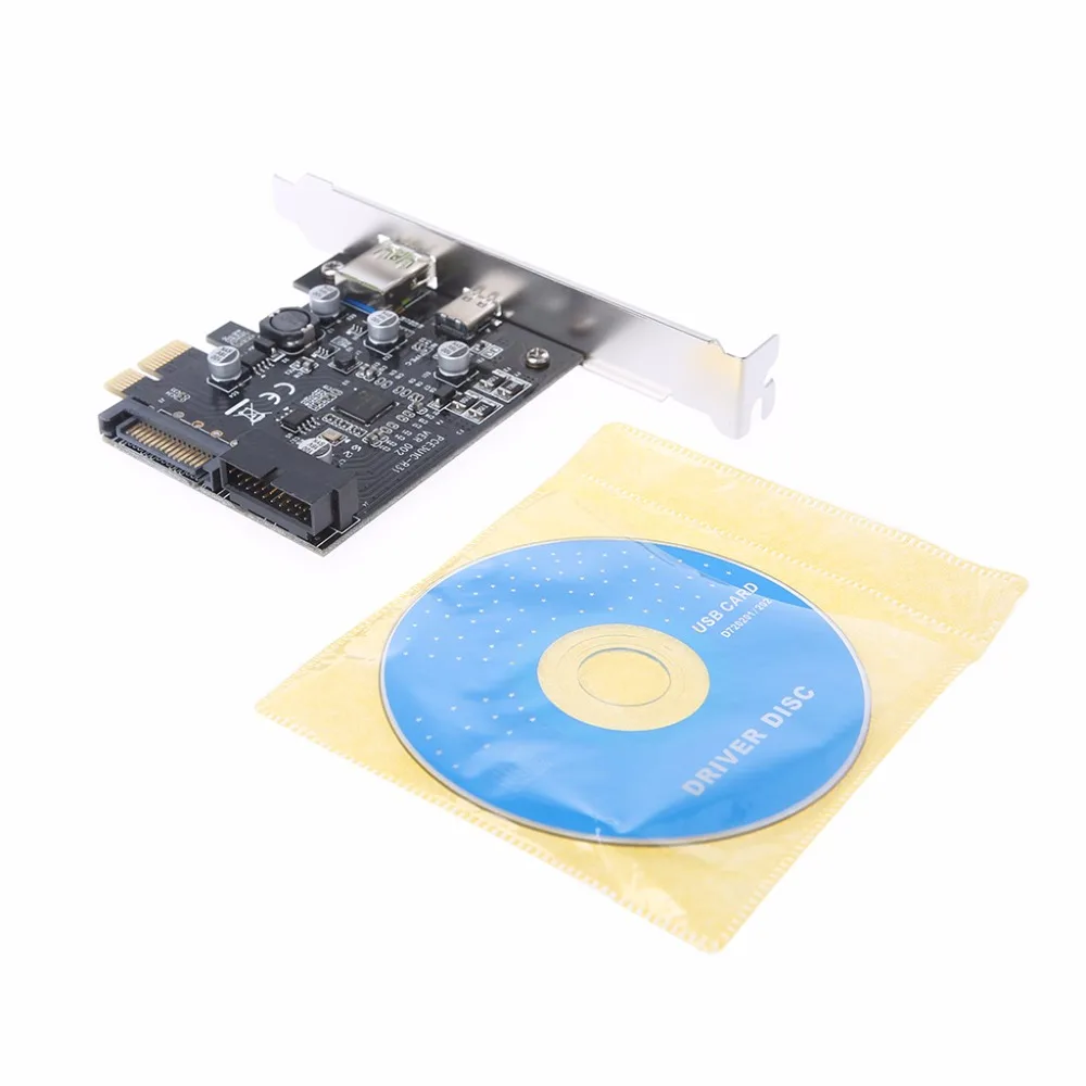 Плата расширения для зарядного устройства PCI E Express на USB 3 1 Type C адаптер с CD