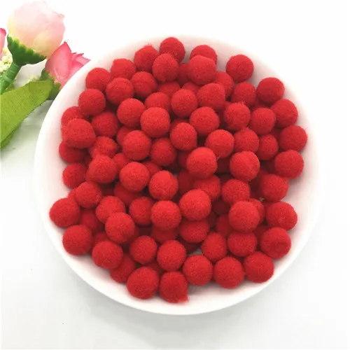 01 Red Pompones 10/15/2025 мм пышная Нижняя Pom Poms помпонами ручной работы для детей игрушки DIY материал изделия швейного Ремесла поставок 100 шт - Цвет: 01 Red
