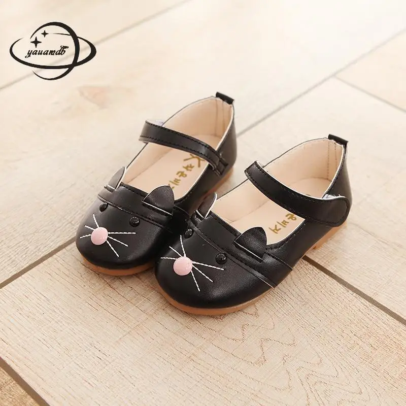 YAUAMDB kids leather shoes 2018 spring autumn girls animal patterns toddler fashion children single ly21 |