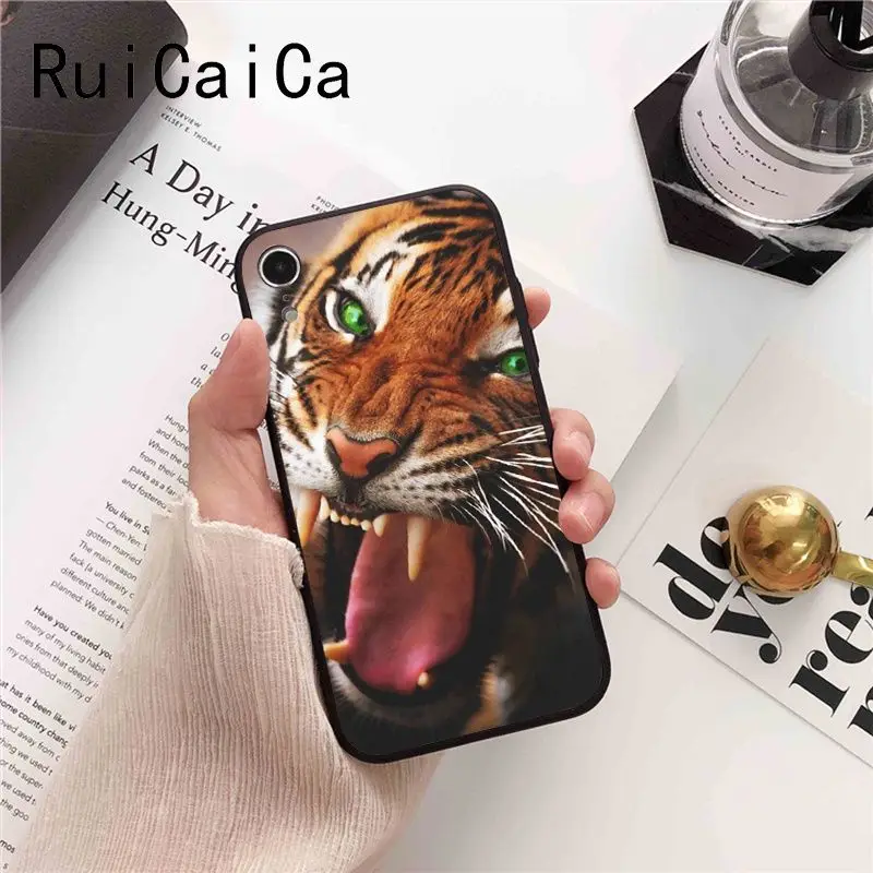 Модный Цветной милый чехол для телефона Ruicaica tiger iPhone 5 5Sx 6 7 7plus 8 8Plus X XS MAX XR 10 |