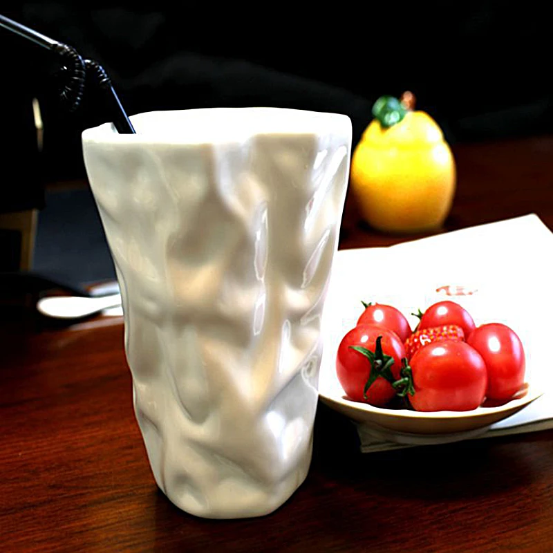 Креативная Складная белая керамическая утренняя кружка для кофе чая молока