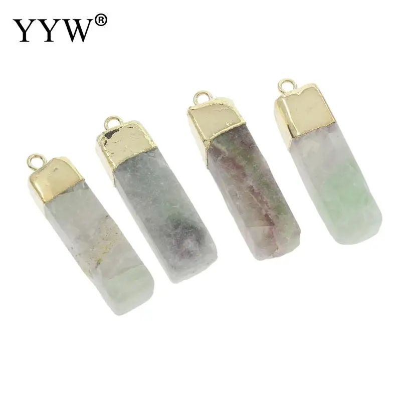 Фиолетовая флюоритовая Подвеска из сплава цинка прямоугольное покрытие много