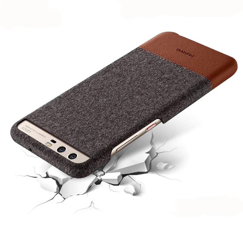 Оригинальный huawei P10 Чехол чехол задняя крышка смешанные волокна и кожаный