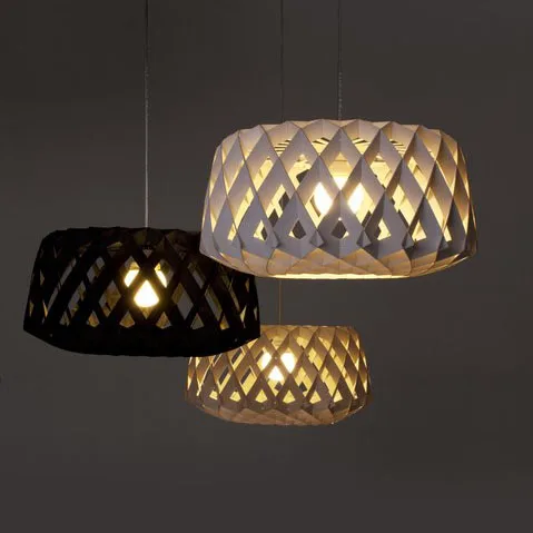 Современная Деревянная плетеная ретро люстра в виде птичьей клетки лампа