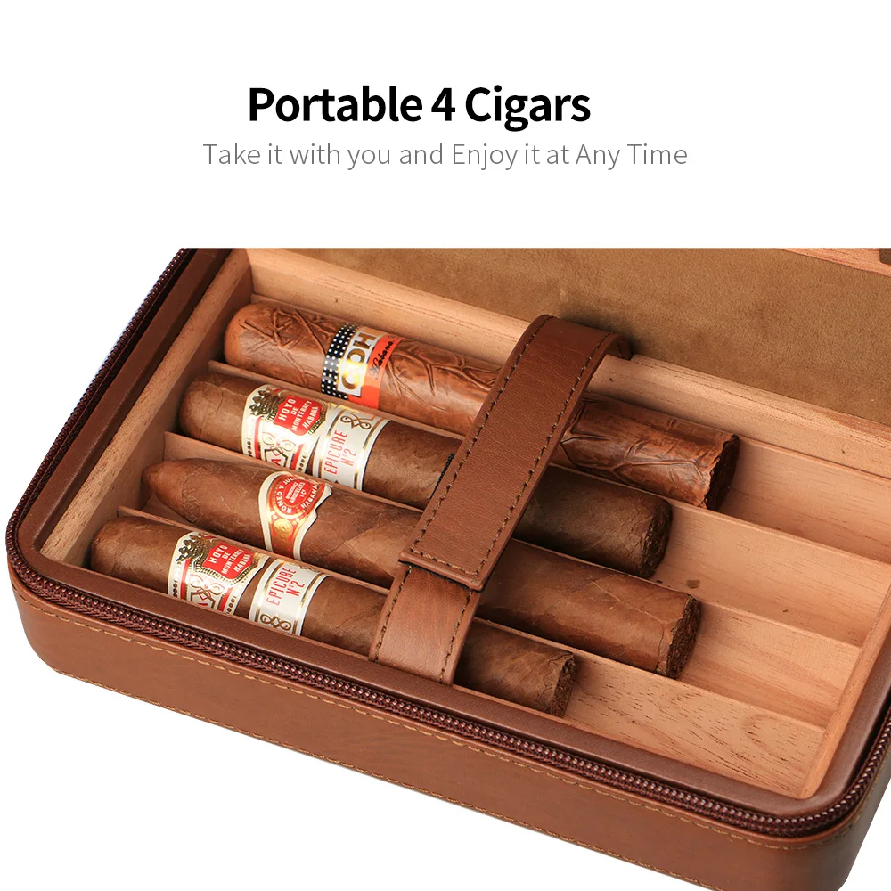 Кожаный чехол для сигары из кедра и дерева путешествий Humidor Cohiba портативный набор