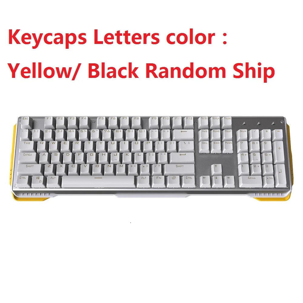 White - No Backlight Механическая клавиатура 104 клавиш USB Проводная игровая клавиатура гриф с Gateron Черный Синий переключатель для ПК геймеров ноутбук, без подсветки - Цвет: White - No Backlight