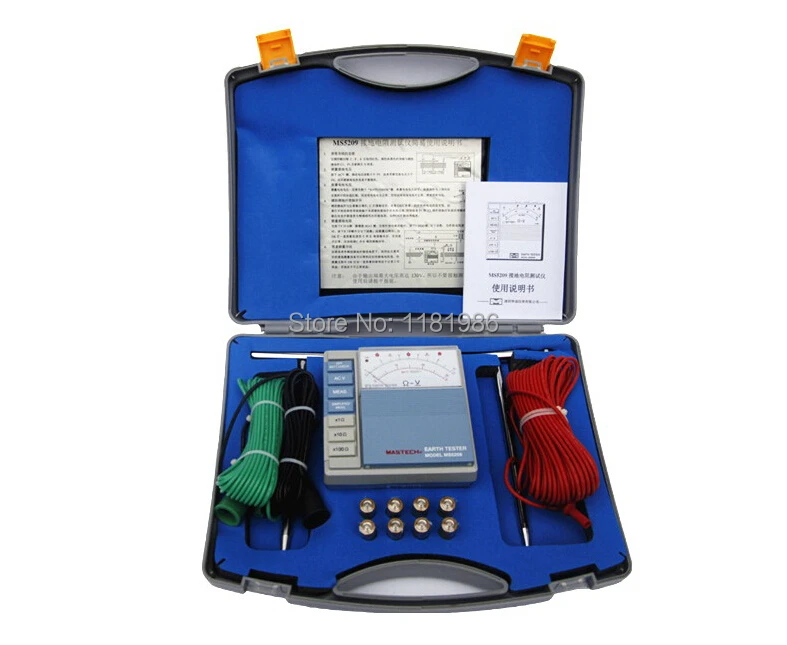 Индикатор сопротивления заземления MASTECH MS5209 маломощный Измеритель от 10 Ом до 1000 |