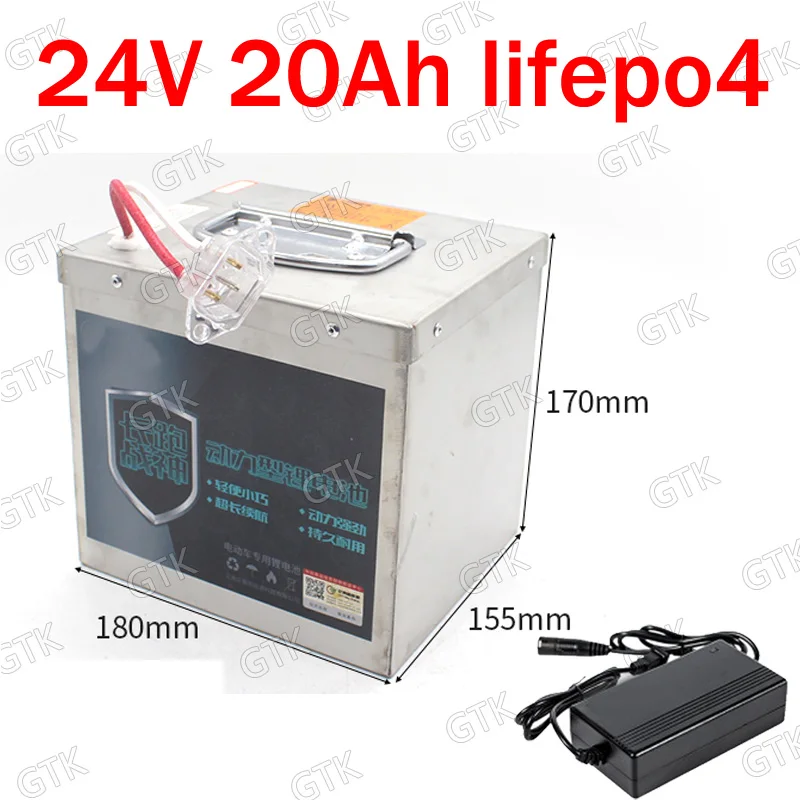 Аккумулятор литиевый GTK lifepo4 24 в 20 ач с BMS для скутера электровелосипеда