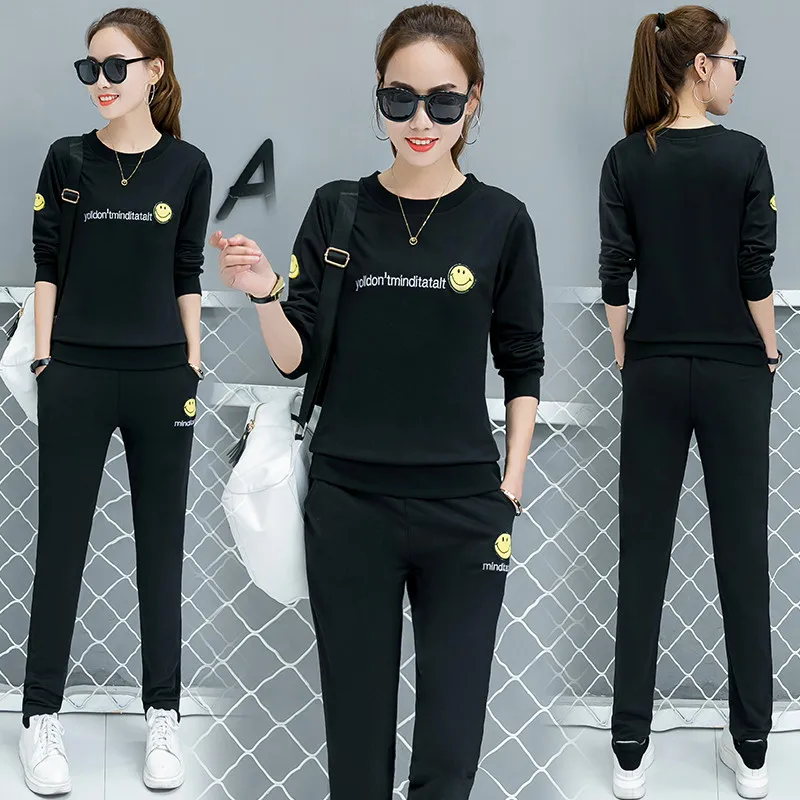 Плюс Размеры Новая мода Повседневное комплект из 2 частей 2017 женская обувь письмо