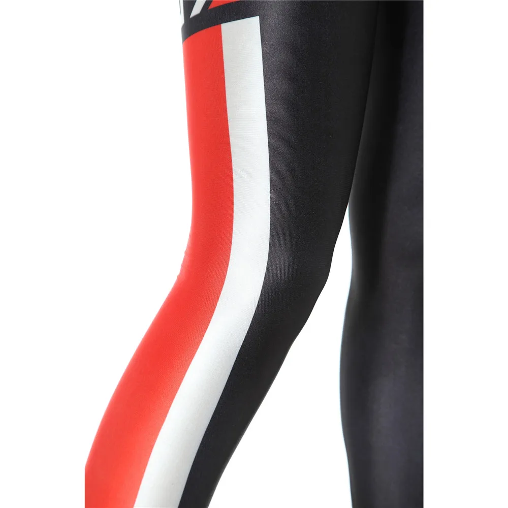 Леггинсы FCCEXIO для женщин и девочек Классические леггинсы в красную белую полоску