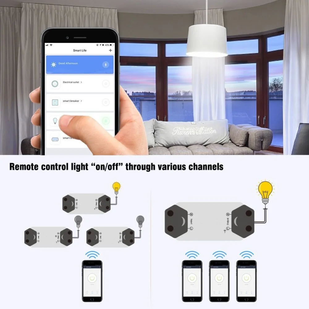 Tuya Smart Life беспроводной WIFI базовый DIY пульт дистанционного управления выключатель