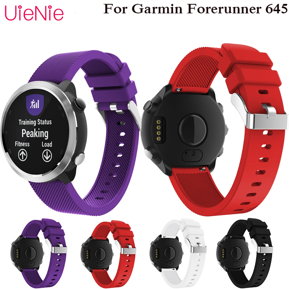 Мягкий саржевый силиконовый ремешок спортивный браслет для Garmin Forerunner 645