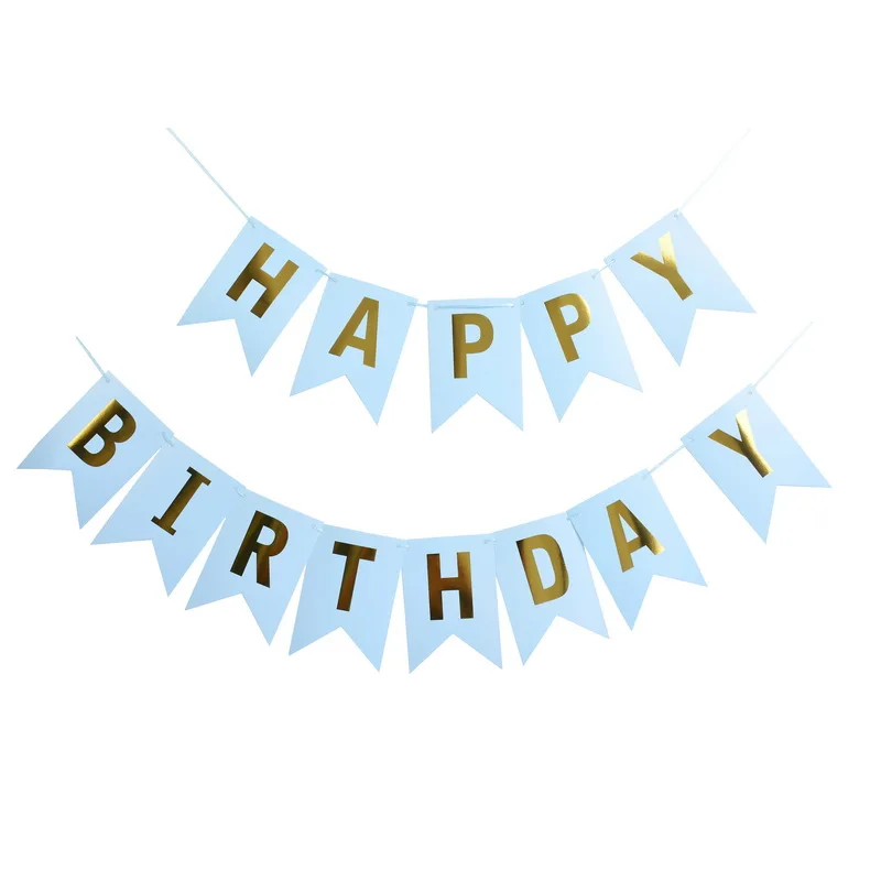 Hoomall Photo Props Boy Girl Baby Shower Happy Birthday Party Decorations Supplies Banner Garland Hanging Letter String Flags | Дом и сад