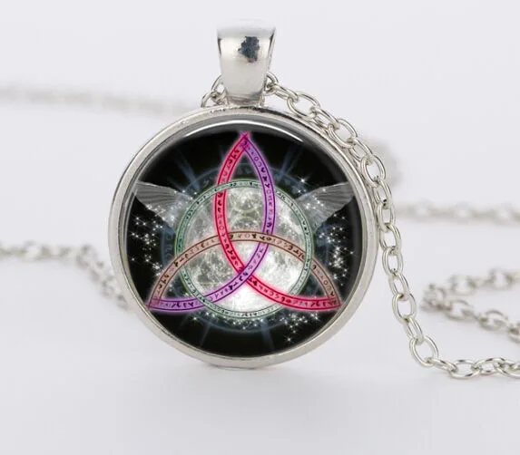 Модный фиолетовый пентаграмма Wicca колдовство Япония кулон ожерелье ювелирные изделия скрытый Шарм ожерелья - Окраска металла: silver