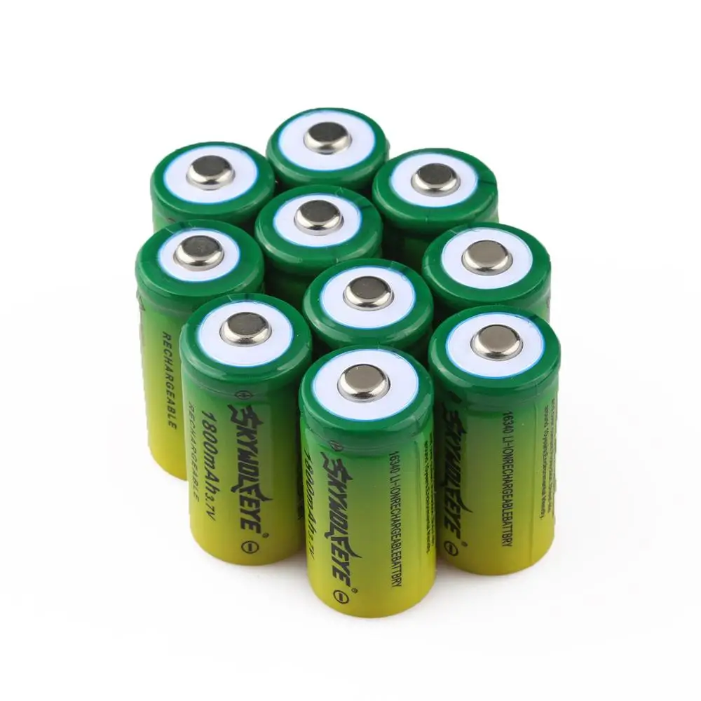 3.7V 1800mAh Lithium Li-ion 16340 Battery CR123A Rechargeable Batteries 3.7V CR123 for Laser Pen LED Flashlight Cell