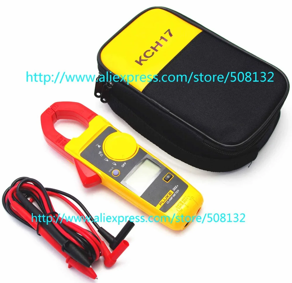 FLUKE 302 + с coft чехол KCH17 Ручной цифровой клещи мультиметр тестер|fluke 302|clamp meter multimeterclamp