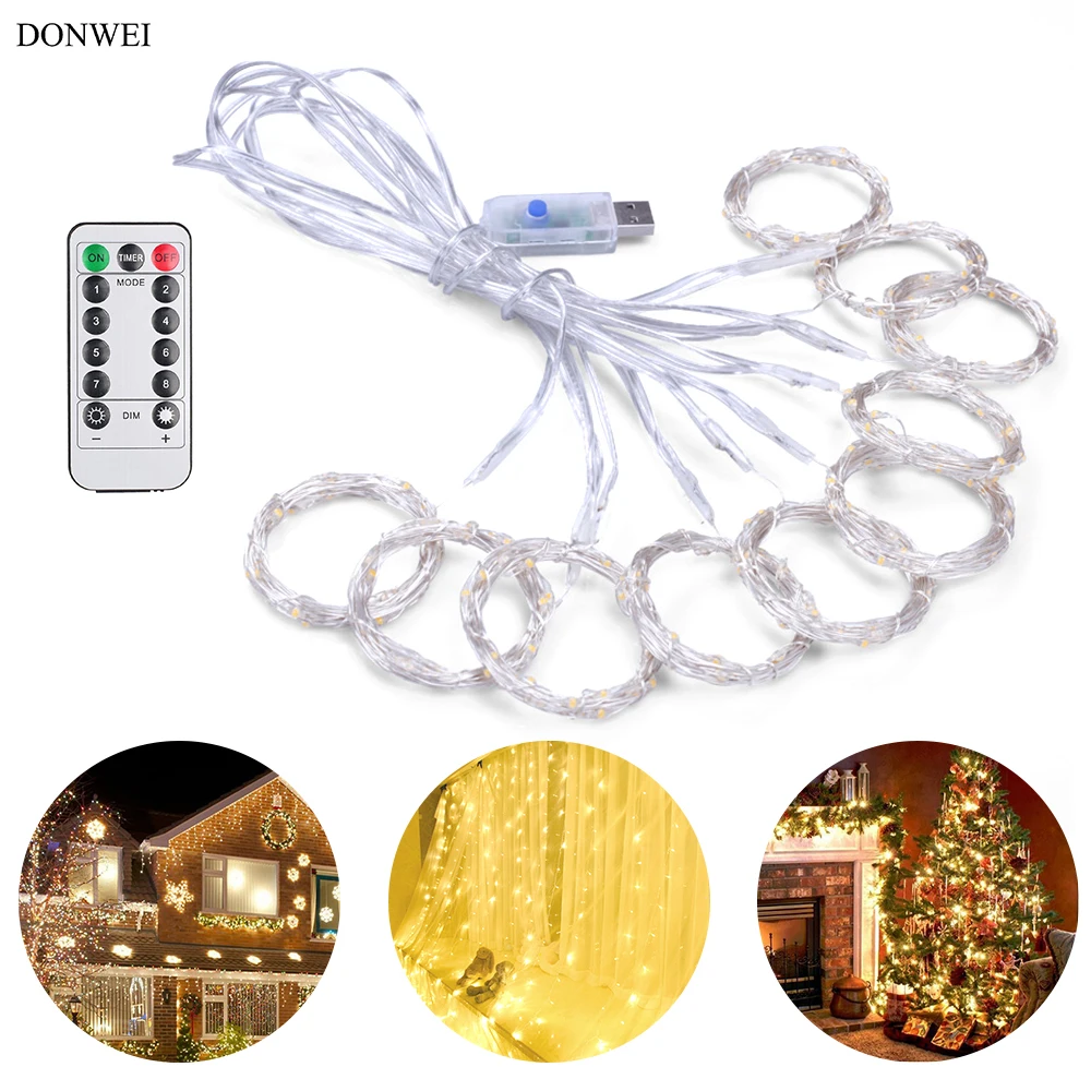 

3*3m 300 LED Festival USB LED String Light for Xmas Garland Party Wedding Christmas Flasher Home Decorative Fairy String Lights