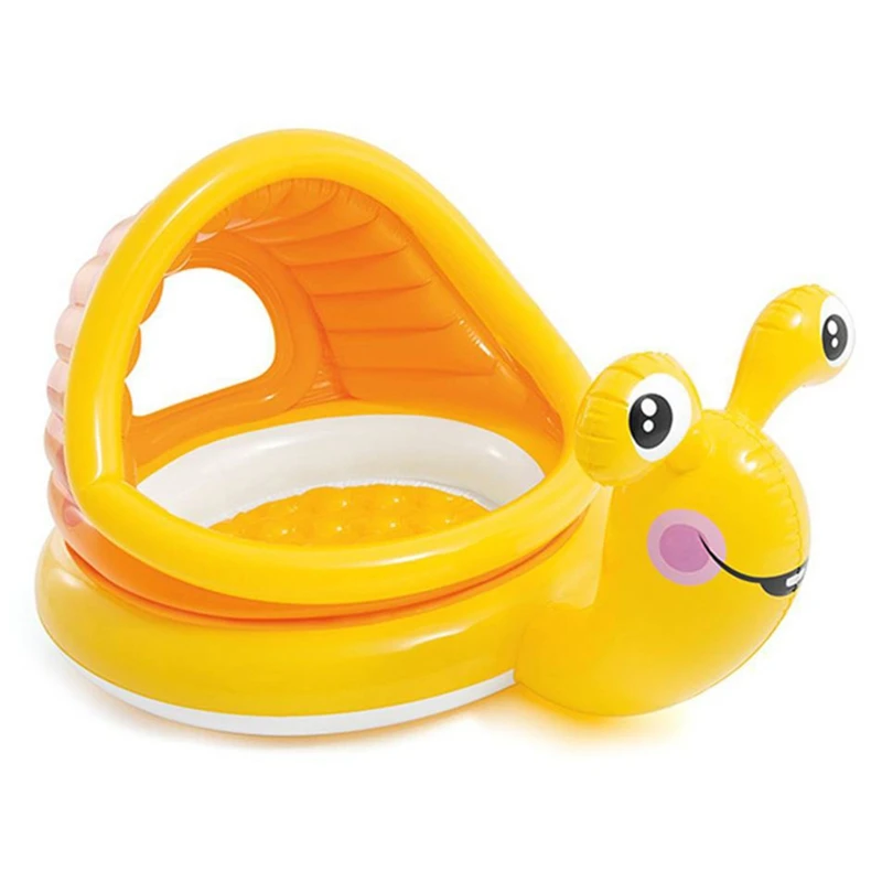 저렴한 휴대용 유아 풍선 달팽이 목욕 풀 태양 그늘 아기 뒤뜰 수영장 수레 여름 아기 물 장난감 두 사용