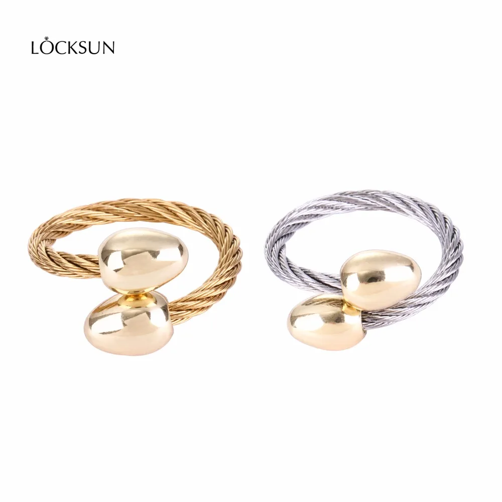 Locksun кольца на палец из нержавеющей стали серебряное/Золотое кольцо для женщин