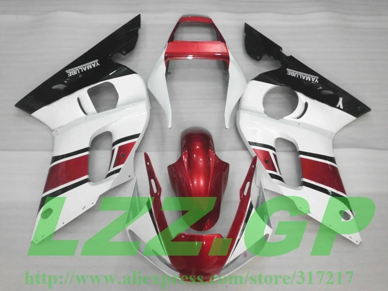 

Injection Red black white Fairing kit for Yamaha YZF-R6 98-02 YZF R6 98 1999 2000 2001 02 YZF 600 R6 1998-2002 fairing parts #1