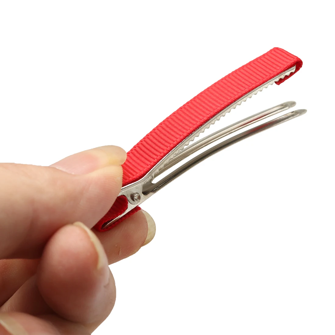 Solid Grosgrain Ribbon Cover Double Prong Metal Alligator Curl Hair Clips for Extensions | Детская одежда и обувь