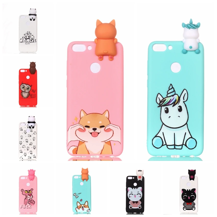 Чехол для Huawei P Smart Case 3D мультяшная игрушка Сова панда Единорог Кошка мягкий