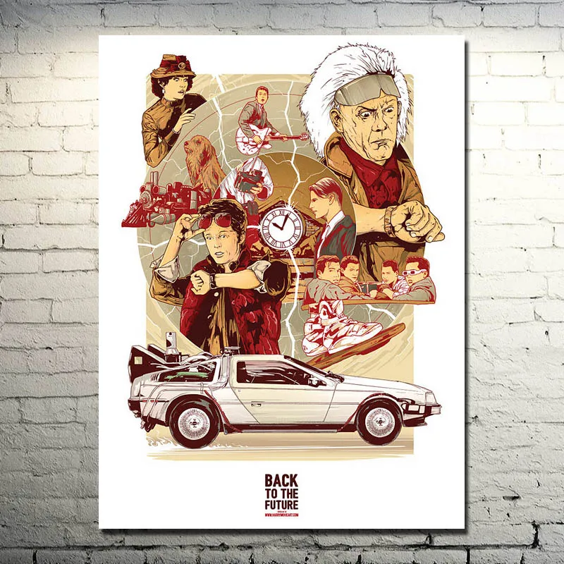 Back to the Future автомобиля DeLorean DMC 12 киноман Искусство Шелковый плакат 13x18 20x27 дюймов
