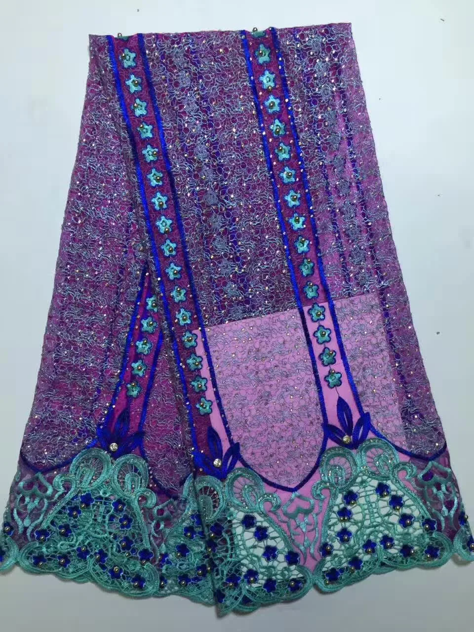 2017 Latest French Nigerian Laces Fabrics High Quality Tulle African Wedding Lace dp-2698 | Дом и сад