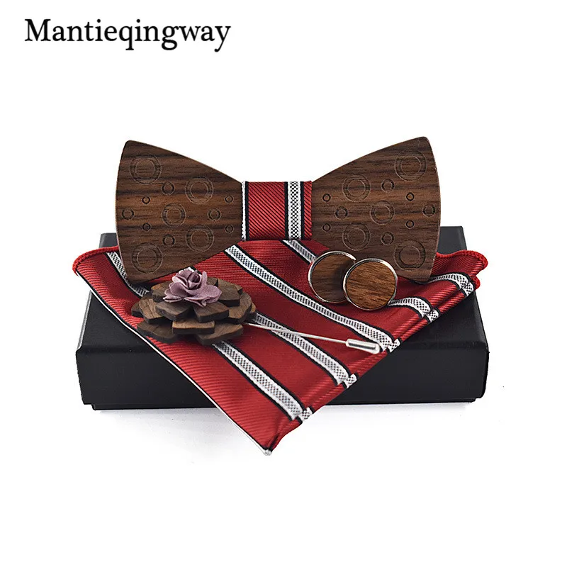 Mantieqingway деревянный галстук-бабочка банты для свадебной вечеринки галстуки