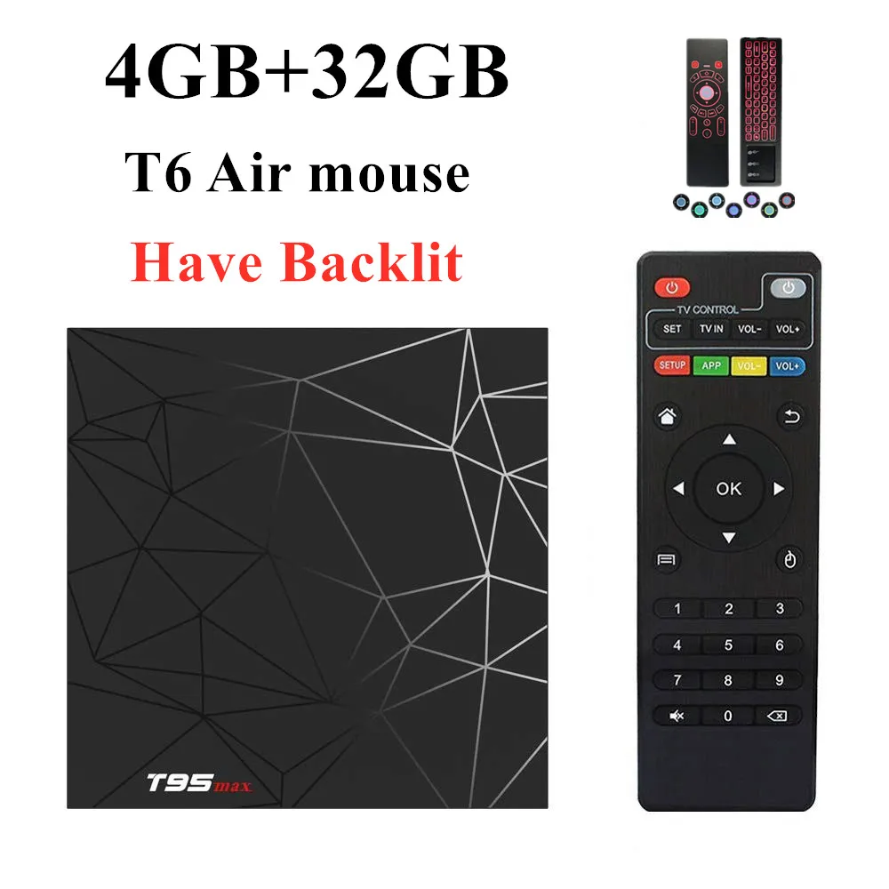 32GB T6 Have Light T95 MAX Android 9,0 4 Гб ram 64 Гб rom Smart 6K tv BOX Allwinner H6 четырехъядерный H.265 HD 2,4G Wifi ТВ приставка T95MAX приставка - Цвет: 32GB T6 Have Light