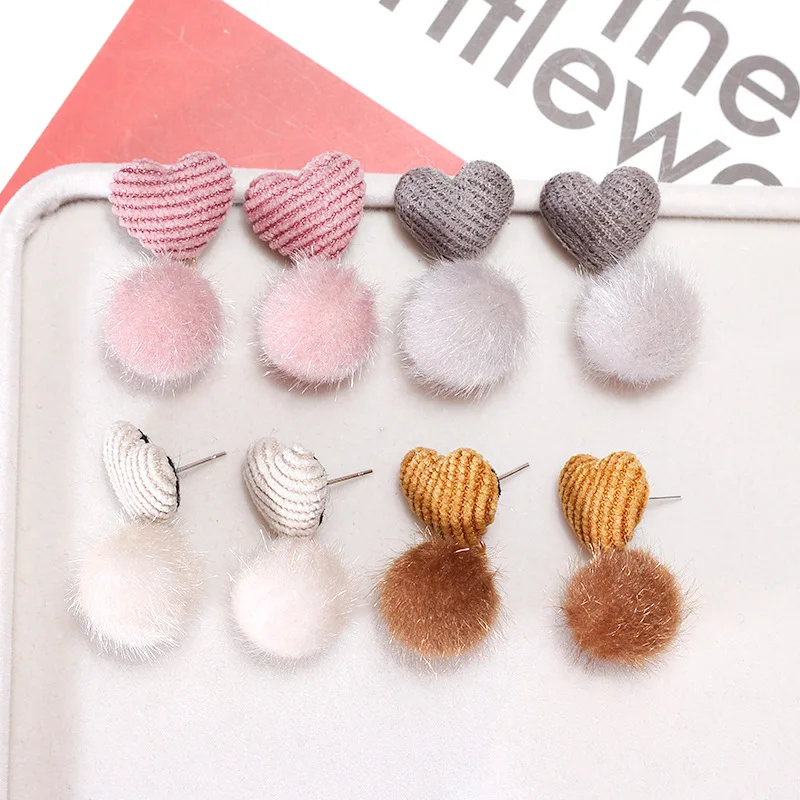 Lovely Heart Shape Ball Top Women Earrings Personality Drop Jewelry 4 Colors Free Shipping | Украшения и аксессуары