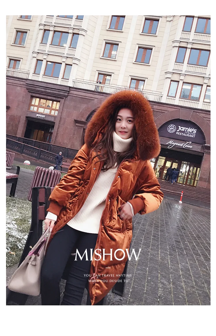 Mishow Женское пальто-пуховик с капюшоном женский пуховик с отделкой мехом MX17D8823