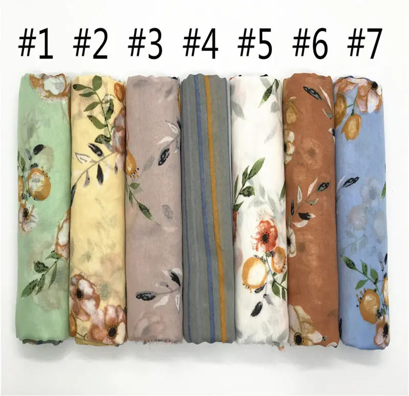 

NEW flower fruit print scarf hijab tassel women fashion muslim floral hijabs soft islamic scarves and shawls muffler 10pcs/lot