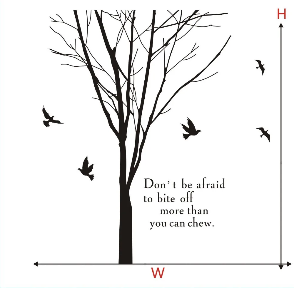 Настенные стикеры ветка дерева с птицами наклейки на стену цитатами съемные обои