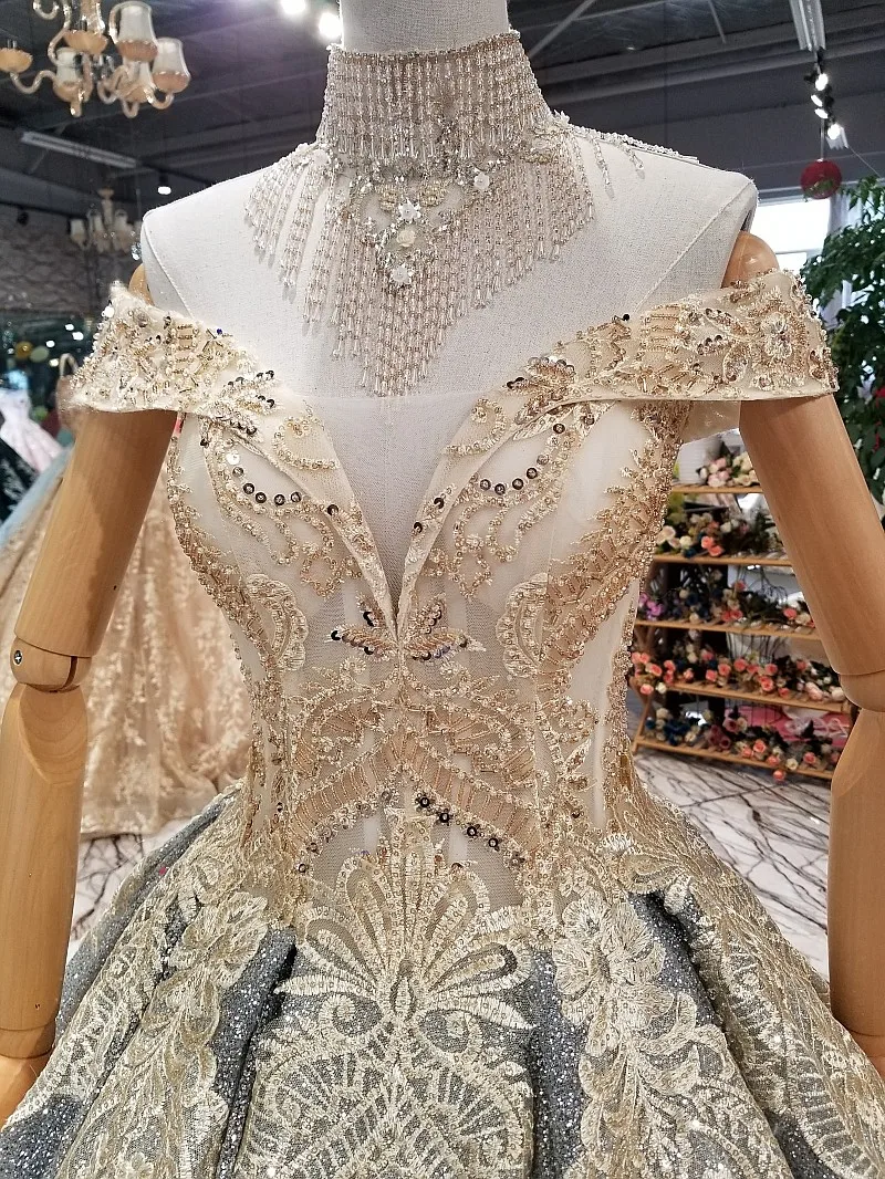 LS657700 старшие серые блестящие матери невесты свадебное платье с плеча