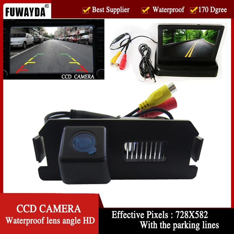 FUWAYDA Color CCD Car Rear View Camera for HYUNDAI I30 GENESIS COUPE Tiburon KIA SOUL with 4.3 Inch foldable LCD TFT Monitor | Автомобили