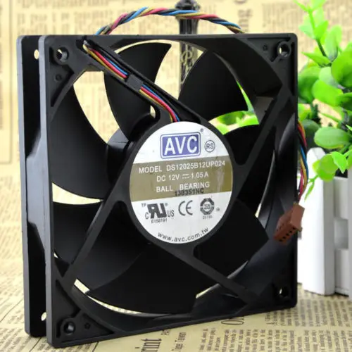 

Computer Case Fan Heatsink Cooler For AVC 12025 DC12V 1.05A 120*120*25MM DS12025B12UP024 4 wire PWM speed regulating cooling fan
