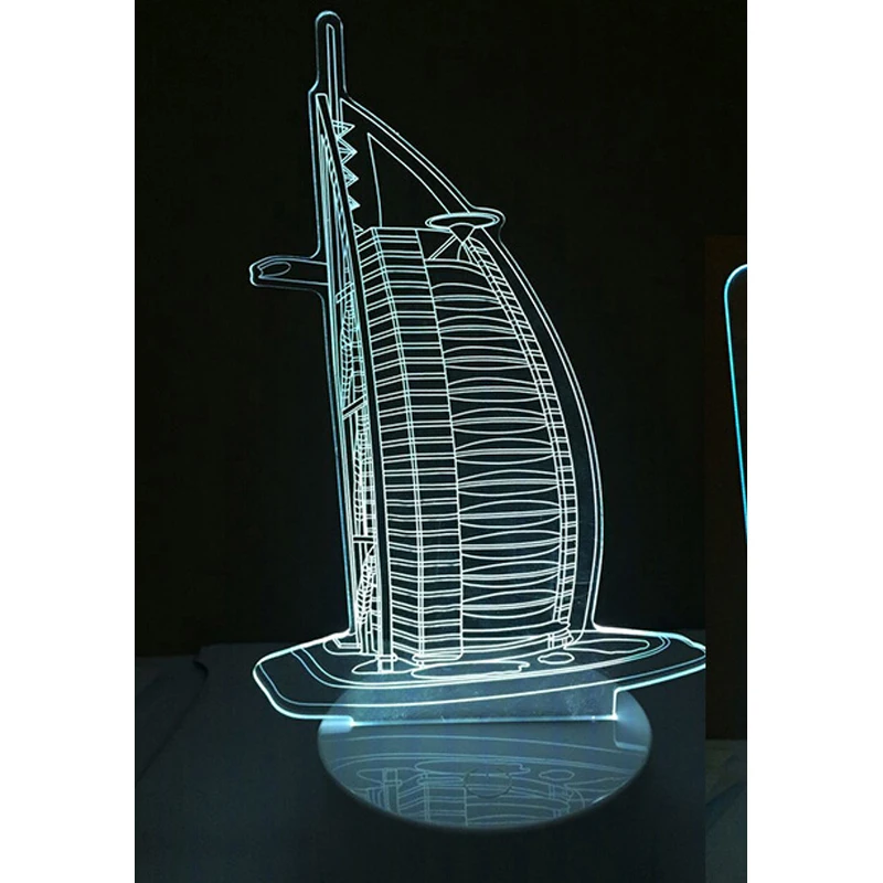 Бесплатная доставка 1 шт. 3D огни из светодиодов ночник акриловые красочные