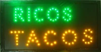 led chenxi hot sale 10x19 inch indoor ultra bright ricos tacosdelicious tacos store neon light sign